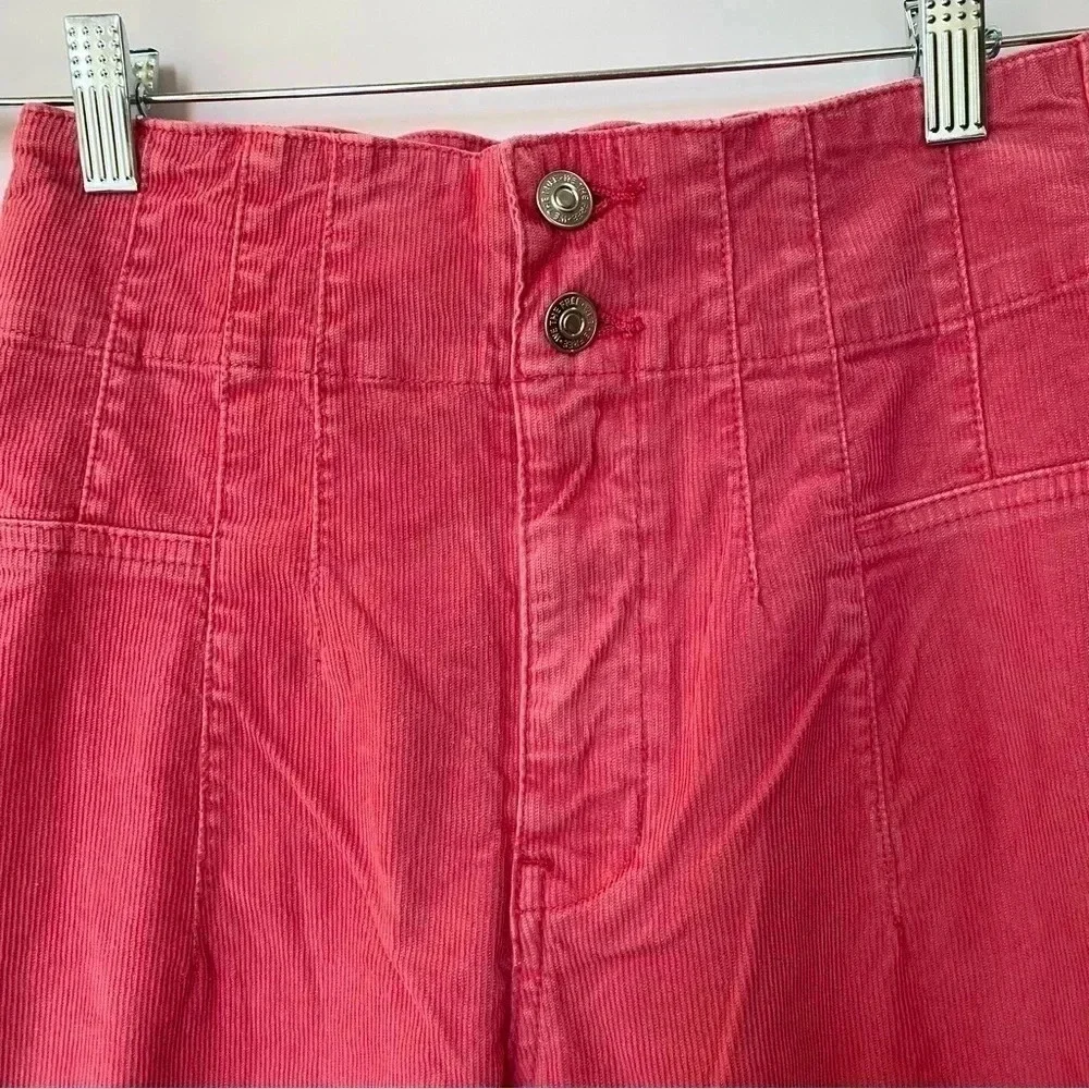 NWT Free People We The Free Jayde Cord Flare Jeans Hot Pink 26